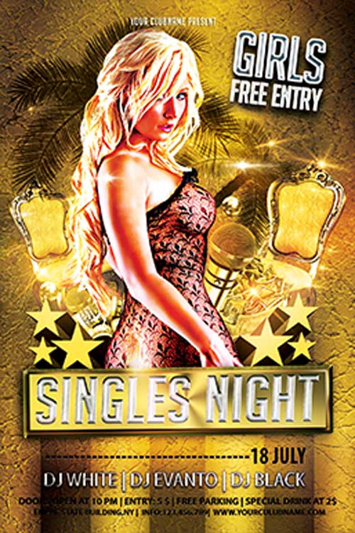Singles Night Party Flyer