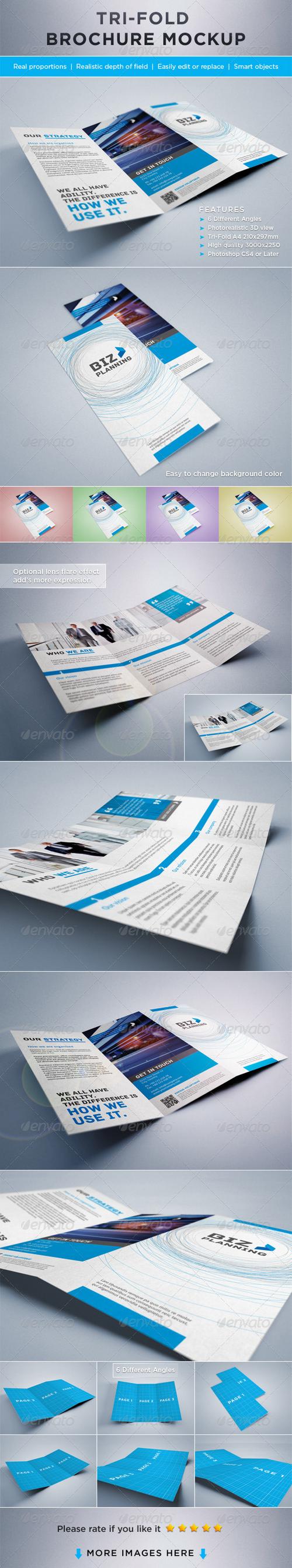 GraphicRiver - Photorealistic Tri-Fold Brochure Mock-ups