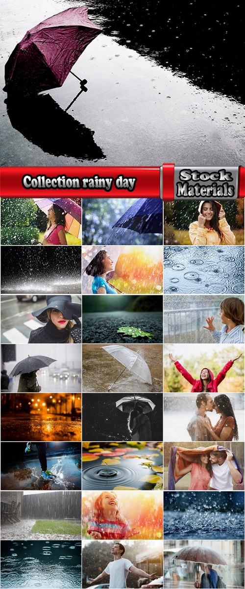Collection rainy day rain umbrella people in the rain water on the asphalt 25 HQ Jpeg