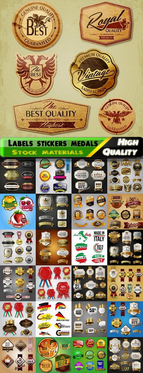 Labels stickers medals and shapes for text 5