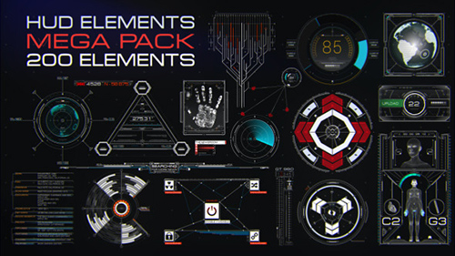HUD Elements Mega Pack - Project for After Effects (Videohive)