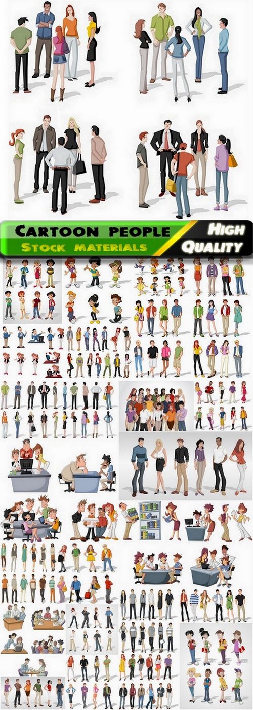 Cartoon business people and kids - 25 Eps