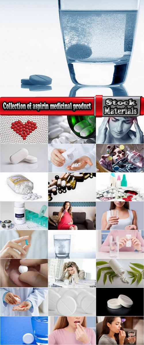 Collection of aspirin medicinal product medicine pill headache 25 HQ Jpeg