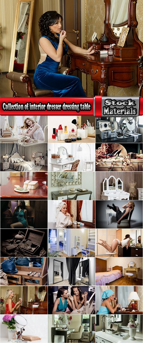 Collection of interior dresser dressing table mirror girl doing makeup 25 HQ Jpeg