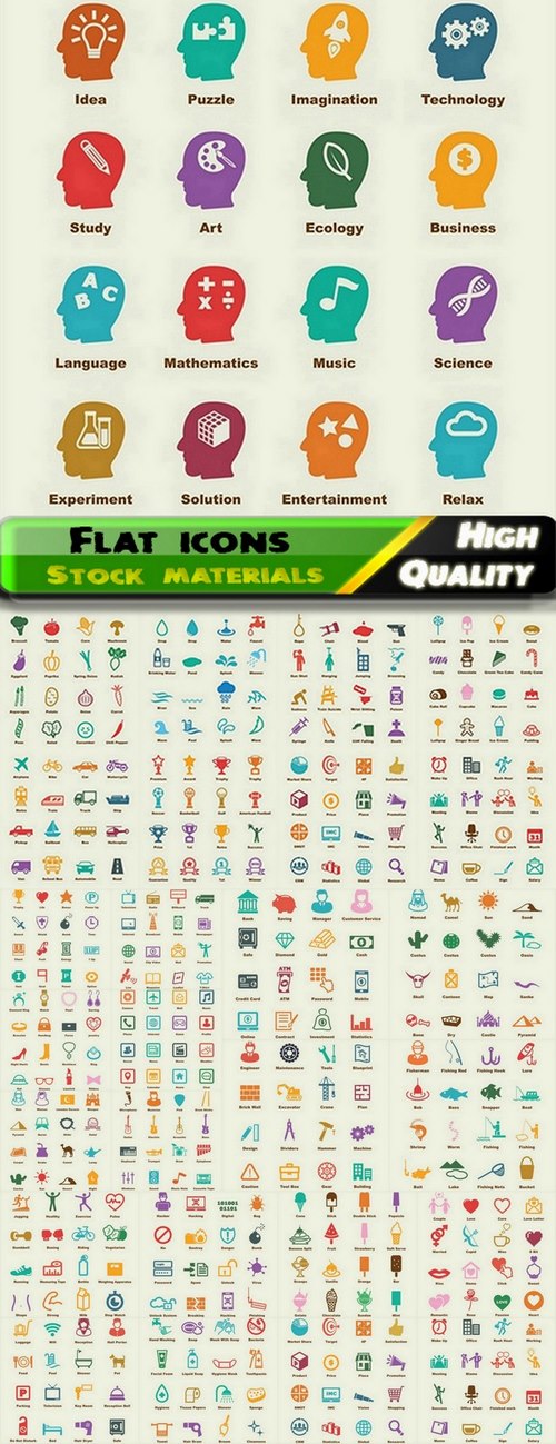 Flat icons for web and applications design - 25