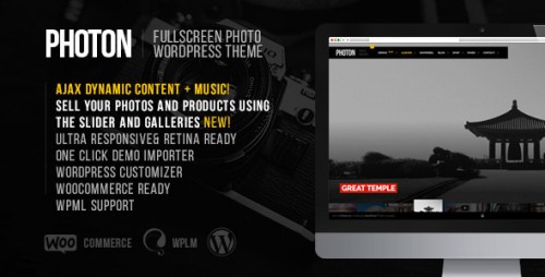 Nulled Photon v1.3.0 - Fullscreen Photography WordPress Theme  