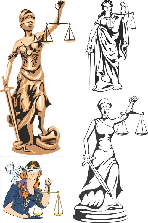 Фемида - древнегреческая богиня правосудия (подборка вектора)