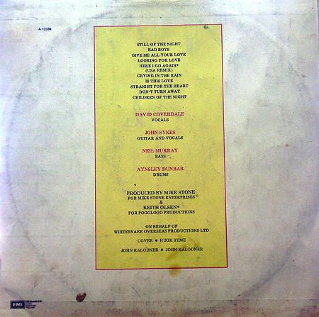WHITESNAKE - WHITESNAKE (1987), vinyl-rip
